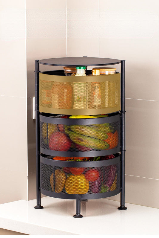 3-Tier Metal Vegetable Trolley