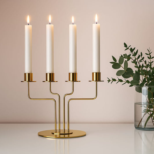 Golden Brass Candle Stand