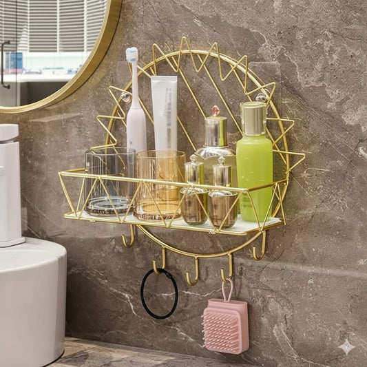 Bathroom Shelf Wall Mounted Metal Towel Rack