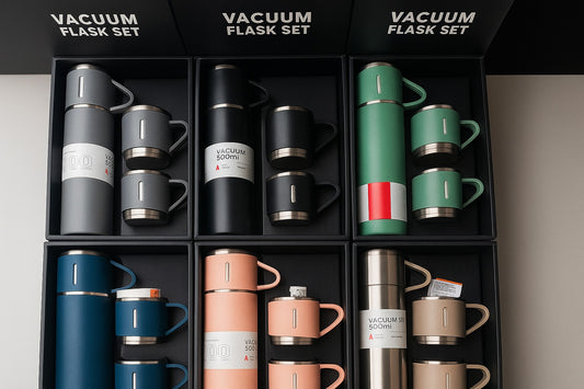 Vacuum Flask Set 500ml 12 Hour Lasting Hot & Cool 304 Steel Body