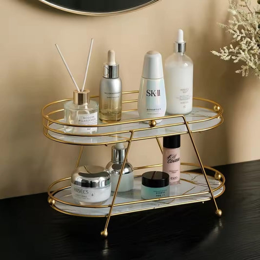 2 Tier Bathroom Organizer Countertop Makeup Organizer Cosmetics Storage