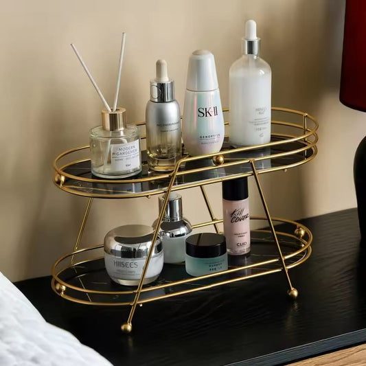 2 Tier Bathroom Organizer Countertop Makeup Organizer Cosmetics Storage